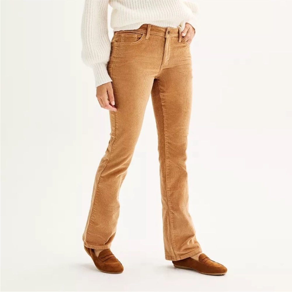 Sonoma Women's Brown/Tan Corduroy Boot Cut Jeans